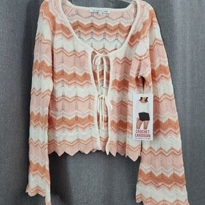 Crochet Tie-Front Cardigan